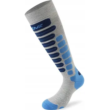 Pánské ponožky Ponožky LENZ Skiing 2.0 světle šedé / modré VEL. 39-41