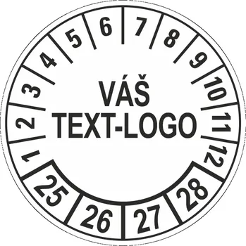 Samolepící etiketa Kontrolní štítek 25-28 Váš text/logo samolepící PVC fólie arch 30 ks - 25 mm