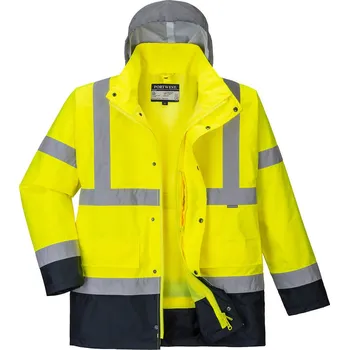 PORTWEST Bunda Hi-Vis 4v1 Contrast Traffic výprodej Velikost: XL, Barva: žlutá-námořní modrá