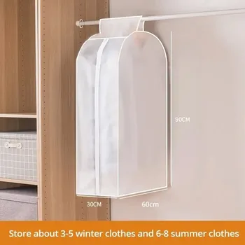 Úložný box Průhledný úložný pytel voděodolný ochranný | šatní organizér, skladovací tašky - Rozměry 60 x 30 x 90 cm