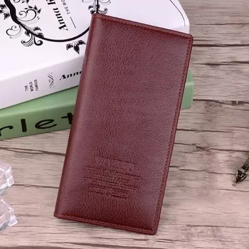 Peněženka Pánská dlouhá peněženka pu kůže | držák karet | doplňky pro muže - Lehká káva