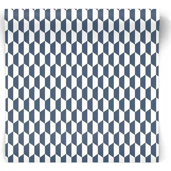 Tapeta Tapeta na zeď BÍLO-MODRÁ TRAPÉZY vinylová na vliesu