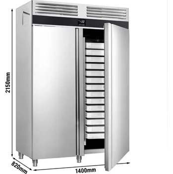 Mraznička G.Gastro Pekárenský mrazák nerezový PREMIUM - EN 60x40 - 1700L - se 2 nerezovými dveřmi