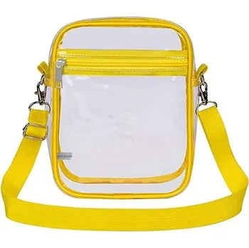 Průhledná taška přes rameno z PVC | sportovní kabelka, messenger taška - Žluť