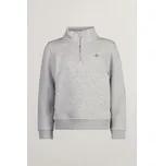 MIKINA GANT SHIELD HALF ZIP SWEAT LIGHT GREY MELANGE