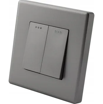 vypínač Dvojitý Klasický Vypínač Šedý Set s Rámem MIUUN Leo