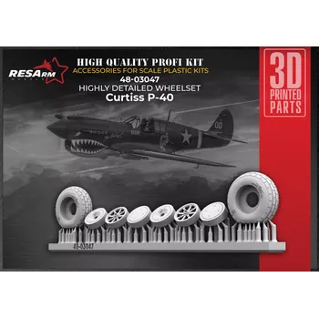 Plastikový model RESARM 1/48 Curtiss P-40 wheels set type 2