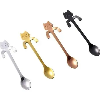 Příbor 4dílná sada mini nerezových lžiček pro kávu | kuchyňské potřeby 4 ks - 4ks mix barev