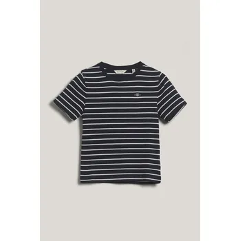Dívčí tričko TRIČKO GANT STRIPED SHIELD SLIM T-SHIRT EVENING BLUE