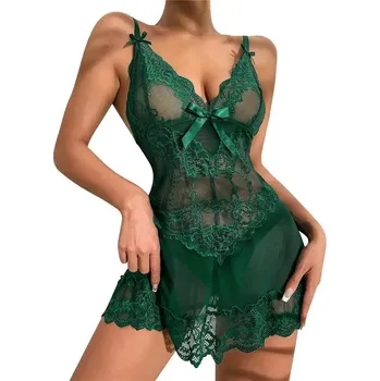 Dámské erotické prádlo Erotické prádlo | sexy noční košilka - Zelená,L