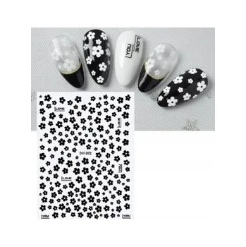 samolepka Samolepky na nehty květiny ČERNÉ 1 list