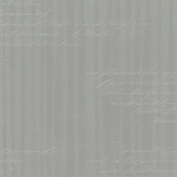 Tapeta Tapeta Šedá Proužkovaná s Bílými Jemnými Nápisy 54001 Marburg