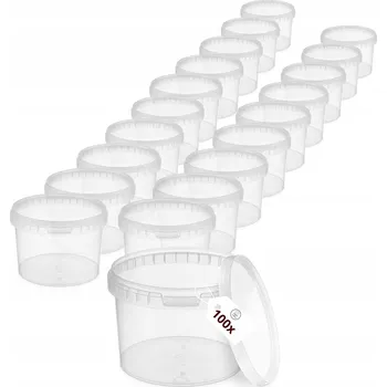 Dóza na potraviny Kbelík 100x 0,5L na potraviny Průhledný s víkem