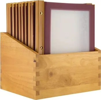 SECURIT Box s jídelními lístky Wood Line - vínově červená MC-BOX-WRA4-WR