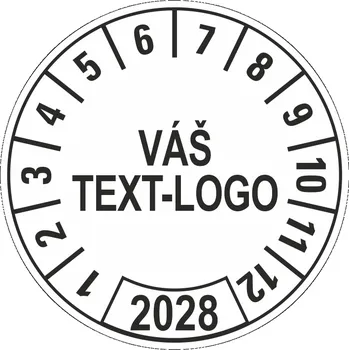 Speciální papír Kontrolní štítek 2028 – Váš text/logo samolepící PVC fólie arch 10 ks - 40 mm