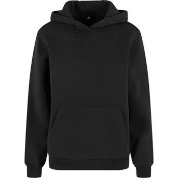 Dámská mikina Build Your Brand Hebká dámská mikina přes hlavu Fluffy - Černá | 4XL