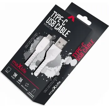 Datový kabel Kabel Maxlife USB - USB-C 1 m bílý