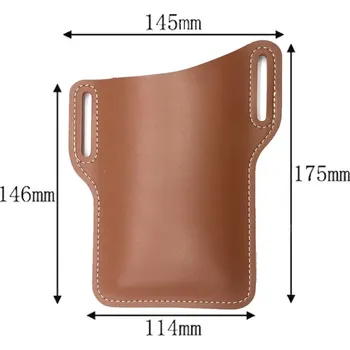 Pouzdro na mobilní telefon Kožené pouzdro na telefon s poutkem na opasek - hnědá L