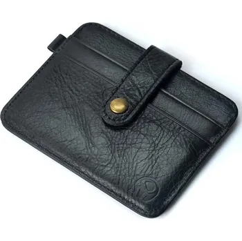 Pánská kožená peněženka slim | organizér na mince - Černý