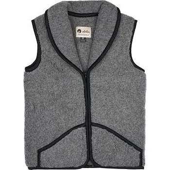 Dámská vesta Vlnka Vlněná vesta Merino s límcem tmavě šedá velikost oblečení 5XL