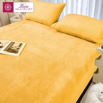 Povlečení Zimní hřejivé elastické prostěradlo z plyše | hřejivé povlečení - barva obrázku-4,2ks povlak na polštář 48x74cm