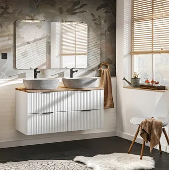 Komoda Skříňka se dvěma umyvadly Meble Polské Adel 120x46x57 cm bílá