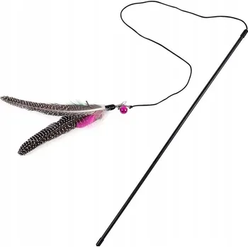 Hračka pro kočku HRAČKA tyče PRO KOČKY s peřím a zvonkem 100 cm