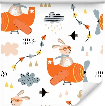 Fototapeta Tapeta do dětského pokoje LETADLA Zvířátka Ptáci (Vliesová)