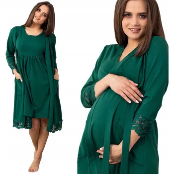 Dámský župan DÁMSKÝ TĚHOTENSKÝ ŽUPAN BAVLNĚNÝ ŽUPAN KRAJKOVÝ XXL