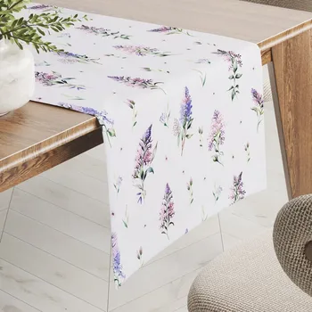 ubrus Teflonový běhoun na stůl TF-105 Šeříky na bílém 20x120 cm