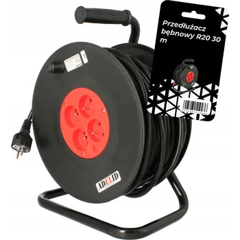 Napájecí kabel Prodlužovací Kabel na bubnu TRNS 30 m 4 ks černý