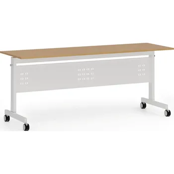 Psací stůl Mobilní stůl PRIMO MOBI, 180x60 cm, bílá podnož, buk