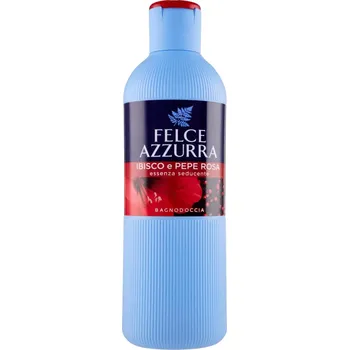 Prací prášek Felce Azzurra koupelový a sprchový gel Ibišek a růžový pepř 650ml