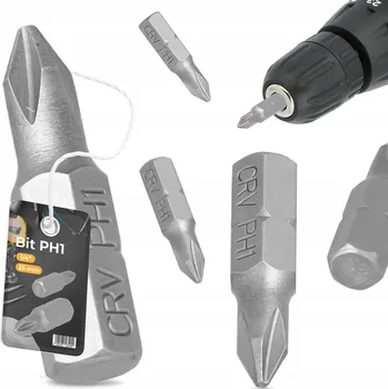 Bit BIT ŠROUBOVÁKU PH1 Philips 25 mm MAGNETICKÝ HROT Šroubovací 1/4'' VÝKONNÝ