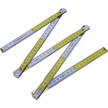 metr Skládací metr 1m dřevěný okovaný bílo-žlutý "DIAMANTO"