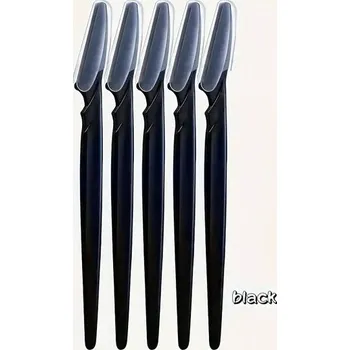 Přípravek na oči Multifunkční nůžky na obočí s ergonomickou rukojetí | Epilátor na obočí, odstranění chloupků - 5ks - černá