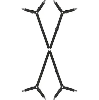 Prostěradlo Držák prostěradla proti skluzu s elastickými popruhy | Klipy na prostěradlo, napínací pásky - 1ks 8 klipů Černá