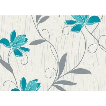 Tapeta 3062-10 Otiratelná vinylová tapeta na zeď Chicago 2023 modré květy, velikost 10,05 m x 53 cm