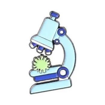 Brož Mikroskopická brož pro vědce | kovový odznak, vědecká brož - 03