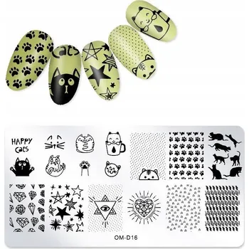 Přípravek na nehty Šablona / Destička na nehty pro zdobení nehtů