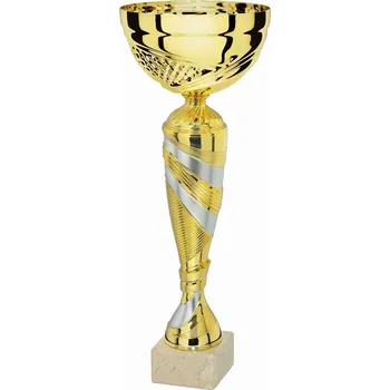 X312E Pohár zlatá barva, výška H-260 mm, R-80 mm (štítek 50x15 mm / MX410)