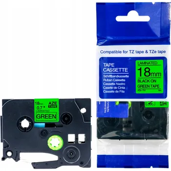 Pásek do tiskárny Páska do tiskárny Brother TZe-741 18mm ZELENÁ AZe-741