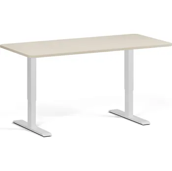 Počítačový stůl Polohovací stůl se zaoblenými rohy, 160x80 cm, 1 motor, šedá podnož, bříza