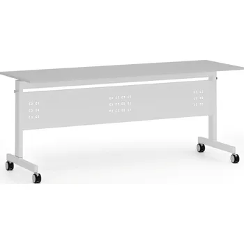 Psací stůl Mobilní stůl PRIMO MOBI, 180x60 cm, bílá podnož, šedá