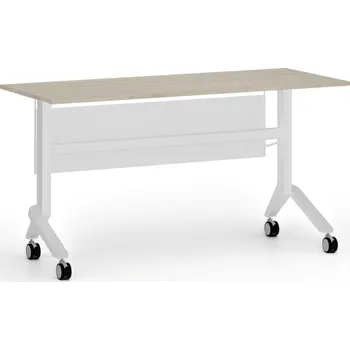 Psací stůl Mobilní stůl PRIMO MOVE, 140x60 cm, bílá podnož, dub přírodní