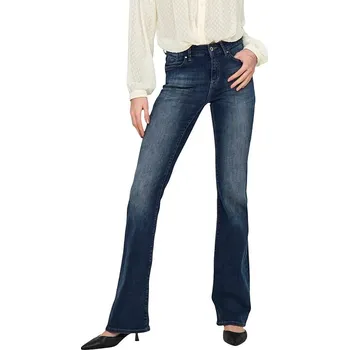 Dámské džíny jeans ONLY Blush Icon Coin Mid Flared Fit - Blue Black Denim S/32