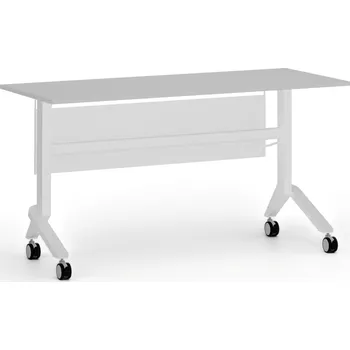 Psací stůl Mobilní stůl PRIMO MOVE, 140x60 cm, bílá podnož, šedá