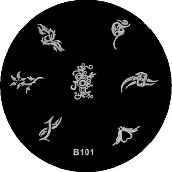 ŠABLONA S VZORY PRO RAZÍTKA NA NEHTY XS B 101