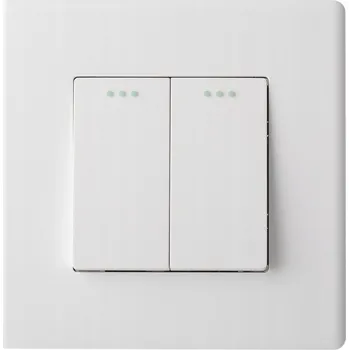 vypínač Dvojitý vypínač světla nástěnný bílý plastový LUUNA