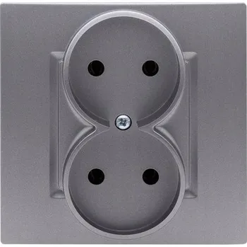 Elektrická zásuvka Polmark ROSA Dvojitá zásuvka bez uzemnění celá